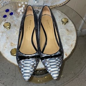 Barnaby real leather heels snake print and texture